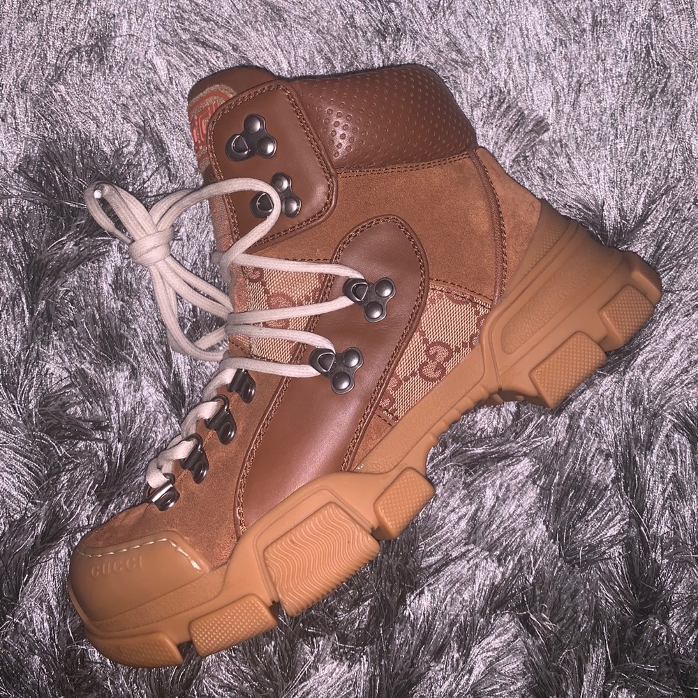 Gucci Flashtrek GG Canvas Hiking Boots